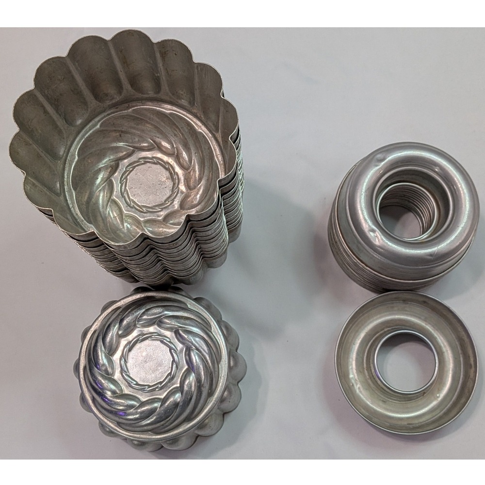 Unbranded Baking Molds OS Silver Good Vintage Aluminum Tart Savarin 24pc